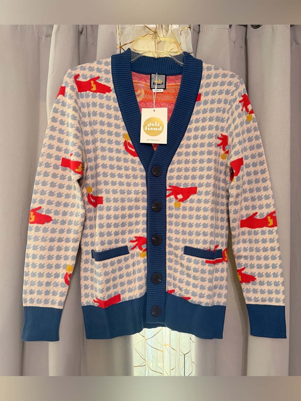 GeltFiend Dreideltooth Hanukkah Cardigan Sweater-Unisex Adults Size XS |NWT | A2